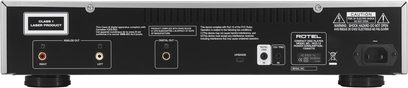 Odtwarzacz CD Rotel RCD-12 czarny, widok z tyłu, analogowe i cyfrowe złącza audio, przełącznik zasilania