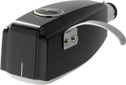 Ortofon SPU Classic G MKII sort vinylpickup, set fra siden, aluminiumsarm, diamantspids