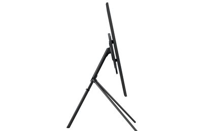Vægmonteret TV-stander fra Samsung VG-ARAB22STDXC sort, rørformet metalstruktur, 3 ben, 2 drejelige arme, set fra siden