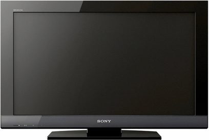 Sony KDL-40EX402 40 tommer tv sort slukket skærm mat sort front hvidt logo touch-knapper set forfra