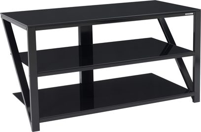 Norstone Design Eker 5 sort TV-møbel med 3 hylder, metalstruktur, set forfra