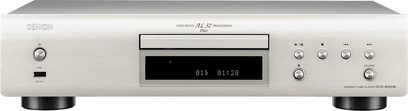 Denon DCD-800NE Silber CD-Player, gebürstete Front, Display, runde Tasten, CD-Schublade, Anschlüsse auf der Rückseite