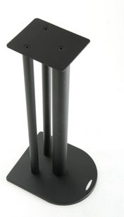 Atacama Audio Nexus 5i højttalerfod i sort, set forfra, i metal, cylinderformet, cirkulær base, 3 rørformede ben