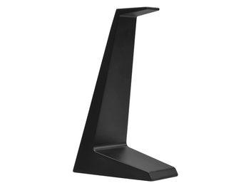 Suporte para fones de ouvido Kaiku Root Headphone Stand preto com silhueta inclinada, gancho superior e base retangular larga