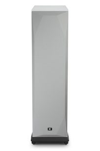 Тонколона Mofi Electronics SourcePoint 888 бяла, с бяла текстилна предна част и черна основа, изглед отпред
