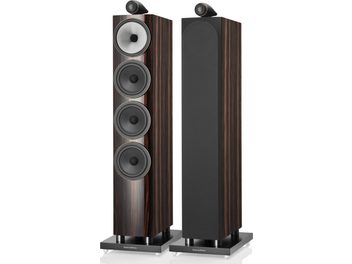 Due diffusori a colonna Bowers & Wilkins 702 S3 Signature in legno scuro, con altoparlanti allineati verticalmente