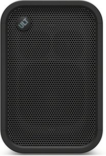 Bærbar svart Sony ULT TOWER 5 Bluetooth-høyttaler, sett forfra med perforert gitter og ULT-logo
