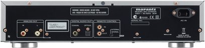 Marantz CD6004 sort CD-afspiller, bagside, analoge og digitale lydstik, koaksial, optisk, ekstern kontrol