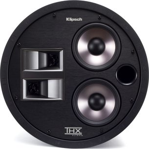 Klipsch THX Ultra2 seinään upotettava kaiutin, koaksiaalikaiuttimet, mattamusta kehys, metalliset ritilät