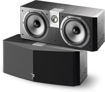 Focal Chorus CC 700 V sort central højttaler set forfra, 2 basenhedsenheder, aluminiumsdomekalot