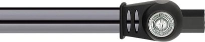 Wireworld Silver Electra 7 1m netledning, IEC og Schuko sorte stik, sort kappe, set fra siden