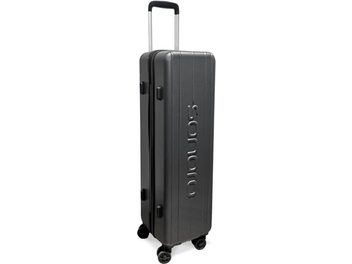 Sonoro Vibes L and XL dark gray wheeled transport case with telescopic handle, three-quarter view
