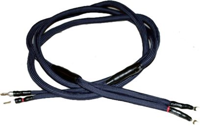 Kabel til højttaler eller højtaler Presence HP 2 MPC Audio, sort, flettet, med forgyldte stik i enderne, set forfra, oprullet