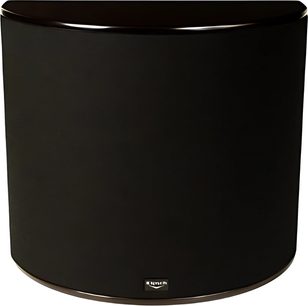 Sort Klipsch Icon WS-24 baghøjttaler set forfra, cylindrisk form, afrundet blank base