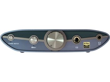 iFi Audio Zen DAC 3 sötétkék audió DAC konverter, felülről nézve, frontpanel gombokkal, kerékkel és audió csatlakozókkal