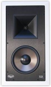 Klipsch KL7800THX indbygget højttaler, frontvisning, central diskant, perifere basenhed, metallisk grå finish