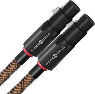 Wireworld Eclipse 10 XLR 0,75m analog ses kablosu, siyah silindirik konnektörler, siyah örgülü kılıf ve bakır, kırmızı halkalar