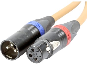 Καλώδιο ήχου XLR Van den Hul The Second XLR, μπεζ περίβλημα με μαύρους συνδέσμους με κόκκινο και μπλε δακτύλιοι