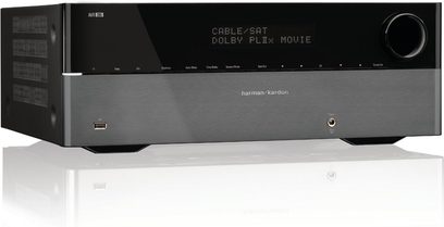Harman Kardon AVR 265 Schwarz Heimkino-Verstärker, Frontansicht mit LCD-Display, Tasten und Drehregler