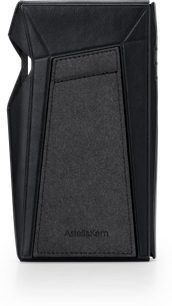 Sort Astell&Kern-etui til SP4000 med kantet geometrisk design, set forfra