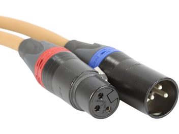 Van den Hul The Second XLR kábel XLR béžový, matné čierne konektory s červeným a modrým krúžkom, samec a samica