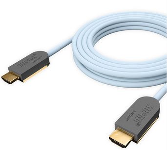 Supra Active Optical HDMI-HDMI AOC 8K/HDR kabel, 25 m, světle modrý, černé HDMI konektory na koncích