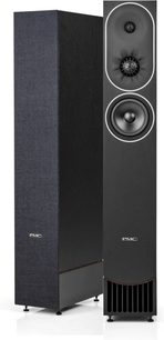 Incinte coloane PMC Prophecy7, finisaj nuc negru, pereche, o față cu grilă textilă, cealaltă cu difuzoarele la vedere și port bass-reflex frontal