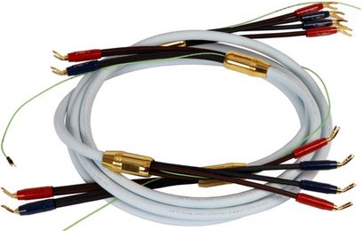 Højkvalitets audiokabel fra Van den Hul The CLOUD Hybrid, med forgyldte bananstik, hvid, fleksibel