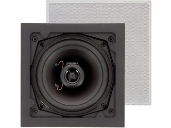 Cassa acustica da incasso a soffitto ArtSound FL101 BT quadrata nera, altoparlante centrale rotondo, griglia bianca forata separata