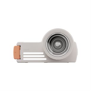 Replacement lens for XGIMI projector, front view, central circular lens, rectangular gray casing, orange attachment