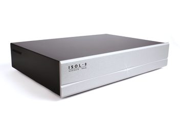 Isol-8 Minisub Wave strømkonditionering sølv, rektangulært kabinet i børstet aluminium og mat sort, graveret front