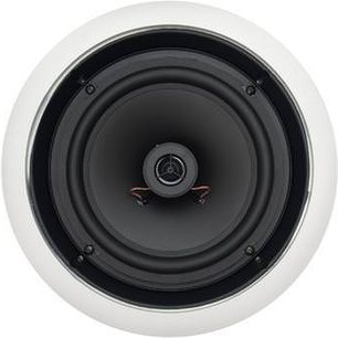 Klipsch CS800R indbygget højttaler, frontvisning, sort gitter, central diskant, hvid finish
