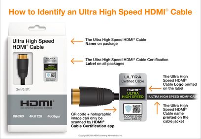 Ultra High Speed Premium II HDMI kabel 48G 3m Inakustik černý, pozlacené konektory, QR kód a hologram na obalu