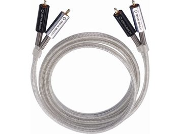Oehlbach Silver Express Master 1m 3901 RCA-lydkabel, gullbelagte kontakter, sølvfarget flettet kabler, 3 tvinnede ledere
