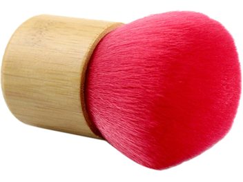 Enova HIFI BVA 25 vinyl brush, dense and soft red bristles, light wood handle, profile view