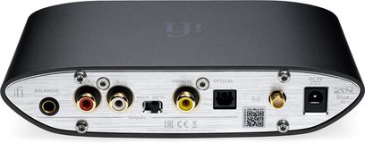 Bezdrátový vysílač iFi Audio Zen Blue V2, zadní pohled, digitální a analogové audio konektory, Bluetooth 5.0