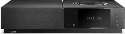 Naim Audio Uniti Star Lite sort alt-i-et hi-fi-system i sort, frontpanel med skærm og berøringsknapper