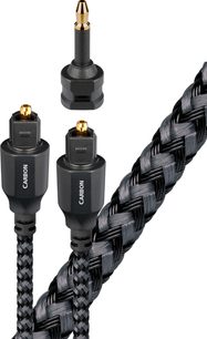 Audioquest Carbon optický digitálny audio kábel, 0,75 m, čierne a zlaté konektory Toslink, čierny pletený plášť