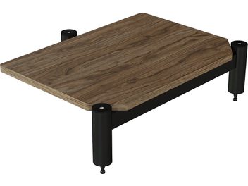 Raft suplimentar APICEM 150mm De Conti din lemn întunecat, rectangular, pe picioare cilindrice negre la capete