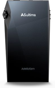 Audiophile grotuvas Astell&Kern SP3000M, vaizdas iš priekio, juodas ekranas, ratukinis mygtukas kairėje pusėje, smulkios įstrižos linijos