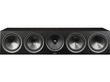 Paradigm Premier 620C v2 centerhøjttaler i sort, set forfra med central diskant og fire sølvfarvede højttalerenheder