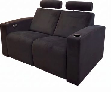 Must kahekohaline kinotool Oray ONE love chair kahe peatoe ja topsihoidjatega käetugedega