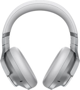 Відкриті накладні навушники Technics EAH-A800 сріблястого кольору, вигляд спереду, сріблясті чашки та світло-сірі амбушури