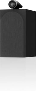 Bowers & Wilkins 705 S3 sort lakeret bogreolhøjttaler, frontvisning, diskant øverst, rektangulært mat sort kabinet