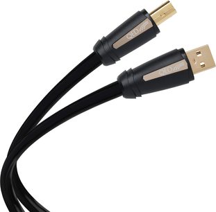 To sorte QED Reference High resolution USB A-til-B-kabler på 1 m med forgyldte stik