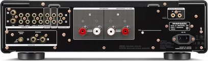 Ampli hi-fi стерео Marantz Model 30 сребрист, преден изглед, черна и сребриста фасада с бутони, гнезда и екран