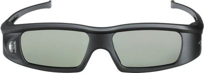 Optoma ZD301 aktive 3D-briller, mat sort plastik stel, rektangulære glas med mørkegrøn toning