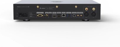 Reproductor multimedia UHD8000 Zidoo, vista trasera, múltiples conectores, puertos HDMI, USB, LAN, audio coaxial, óptico, XLR