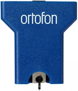 Ortofon MC Quintet Blue pikap iğnesi, metalik mavi gövde, siyah okuma ucu, önden görünüm