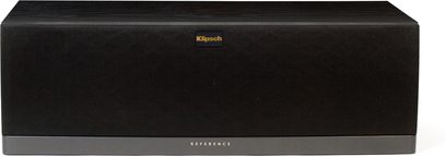 Klipsch RC-52 MkII sort centerkanal, set forfra, aflang rektangulært kabinet med sort gitter og gylden logo